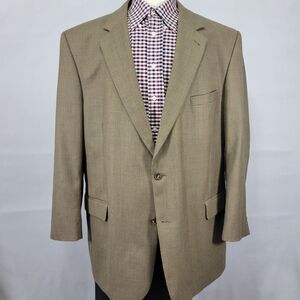 JOS A BANK Gordon Men's‎ Sport Coat Blazer Two Button Brown Houndstooth Wool 48L